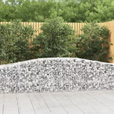   vidaXL 4 db íves horganyzott vas gabion kosár 400x50x80/100 cm