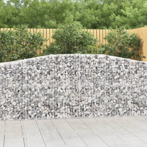 vidaXL 2 db íves horganyzott vas gabion kosár 400x50x100/120 cm