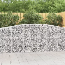   vidaXL 15 db íves horganyzott vas gabion kosár 400x50x100/120 cm