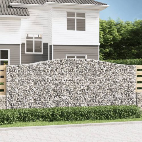 vidaXL 10 db íves horganyzott vas gabion kosár 400x50x160/180 cm