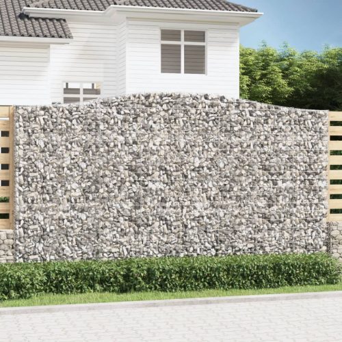 vidaXL 2 db íves horganyzott vas gabion kosár 400x50x220/240 cm