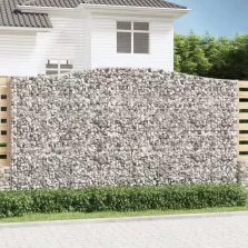   vidaXL 3 db íves horganyzott vas gabion kosár 400x50x220/240 cm