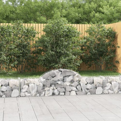 vidaXL 2 db íves horganyzott vas gabion kosár 200x30x40/60 cm