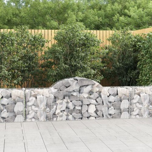 vidaXL 6 db íves horganyzott vas gabion kosár 200x30x60/80 cm