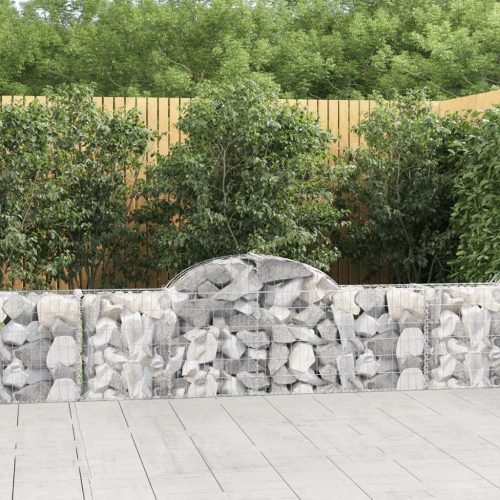 vidaXL 15 db íves horganyzott vas gabion kosár 200x30x60/80 cm