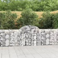   vidaXL 3 db íves horganyzott vas gabion kosár 200x30x80/100 cm