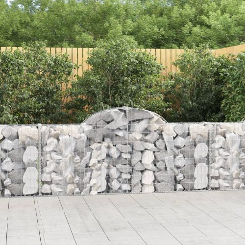 vidaXL 3 db íves horganyzott vas gabion kosár 200x30x80/100 cm