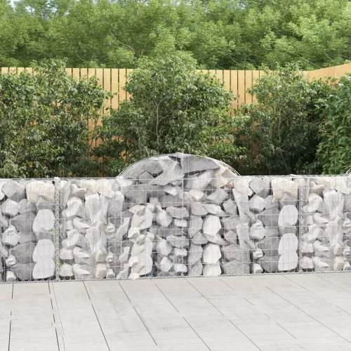 vidaXL 3 db íves horganyzott vas gabion kosár 200x30x80/100 cm