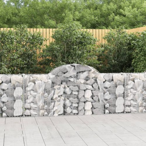 vidaXL 4 db íves horganyzott vas gabion kosár 200x30x80/100 cm