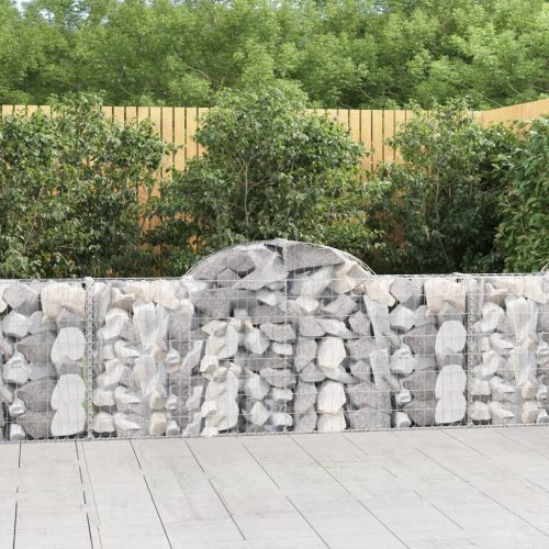 vidaXL 6 db íves horganyzott vas gabion kosár 200x30x80/100 cm