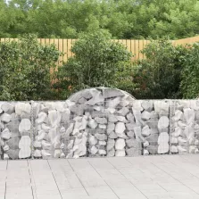   vidaXL 15 db íves horganyzott vas gabion kosár 200x30x80/100 cm