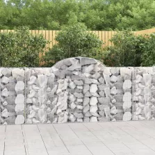   vidaXL 4 db íves horganyzott vas gabion kosár 200x30x100/120 cm