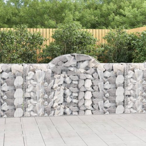 vidaXL 4 db íves horganyzott vas gabion kosár 200x30x100/120 cm