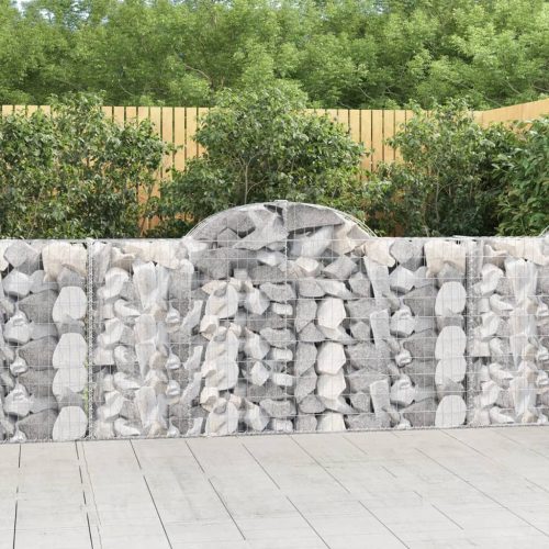 vidaXL 6 db íves horganyzott vas gabion kosár 200x30x100/120 cm