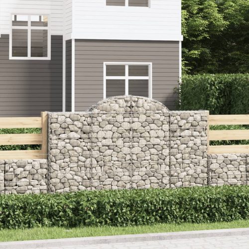 vidaXL 12 db íves horganyzott vas gabion kosár 200x30x120/140 cm