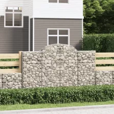   vidaXL 30 db íves horganyzott vas gabion kosár 200x30x120/140 cm