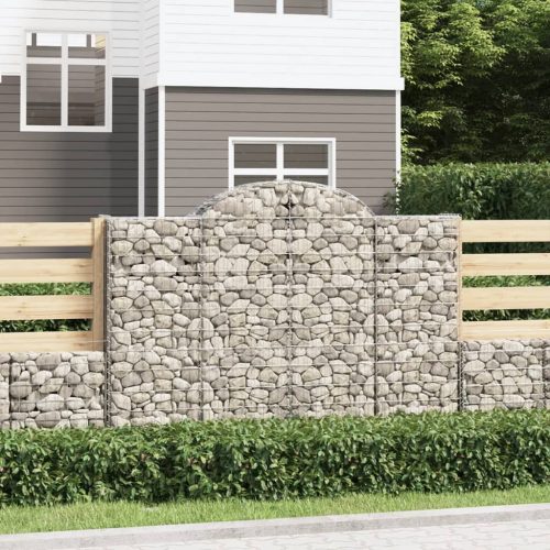 vidaXL 6 db íves horganyzott vas gabion kosár 200x30x140/160 cm