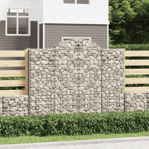 vidaXL 2 db íves horganyzott vas gabion kosár 200x30x160/180 cm