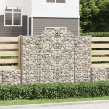   vidaXL 3 db íves horganyzott vas gabion kosár 200x30x160/180 cm