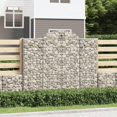 vidaXL 5 db íves horganyzott vas gabion kosár 200x30x160/180 cm