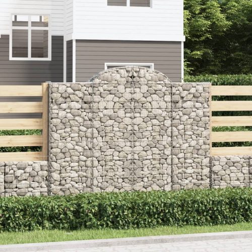 vidaXL 7 db íves horganyzott vas gabion kosár 200x30x160/180 cm