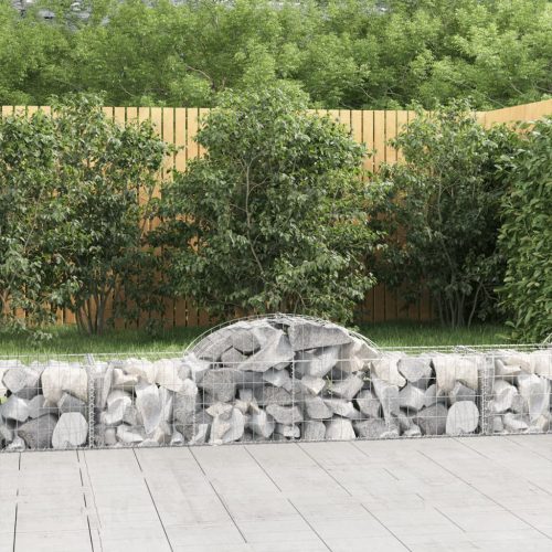 vidaXL 4 db íves horganyzott vas gabion kosár 200x50x40/60 cm