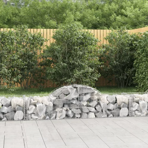 vidaXL 7 db íves horganyzott vas gabion kosár 200x50x40/60 cm