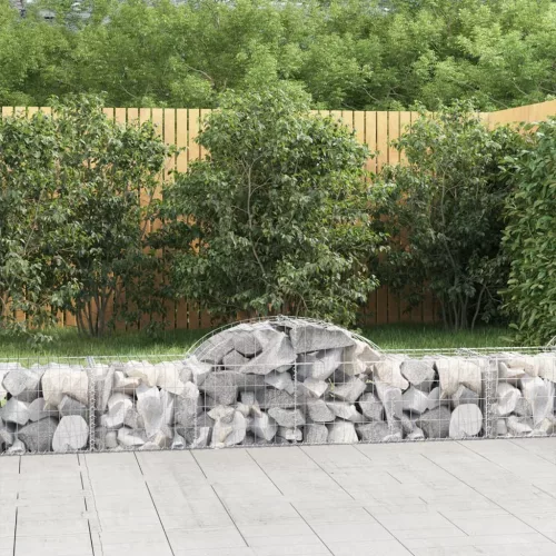 vidaXL 14 db íves horganyzott vas gabion kosár 200x50x40/60 cm