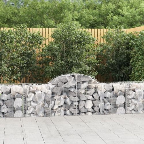 vidaXL 2 db íves horganyzott vas gabion kosár 200x50x60/80 cm