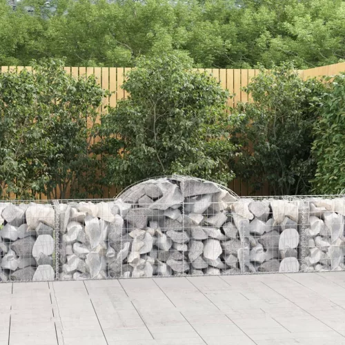 vidaXL 6 db íves horganyzott vas gabion kosár 200x50x60/80 cm