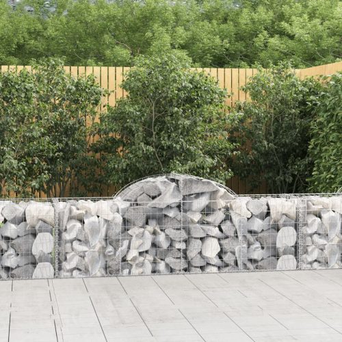 vidaXL 40 db íves horganyzott vas gabion kosár 200x50x60/80 cm