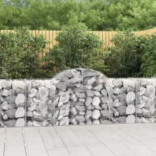   vidaXL 4 db íves horganyzott vas gabion kosár 200x50x80/100 cm