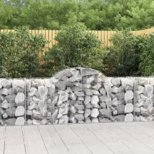  vidaXL 5 db íves horganyzott vas gabion kosár 200x50x80/100 cm