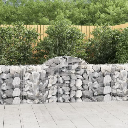 vidaXL 11 db íves horganyzott vas gabion kosár 200x50x80/100 cm