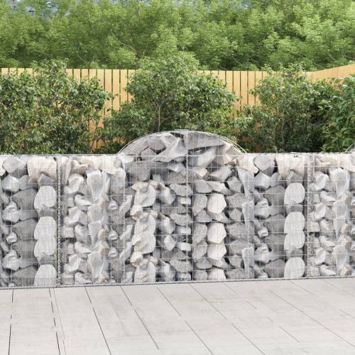 vidaXL 3 db íves horganyzott vas gabion kosár 200 x 50 x 100/120 cm