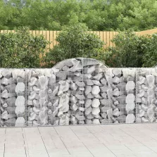   vidaXL 4 db íves horganyzott vas gabion kosár 200 x 50 x 100/120 cm