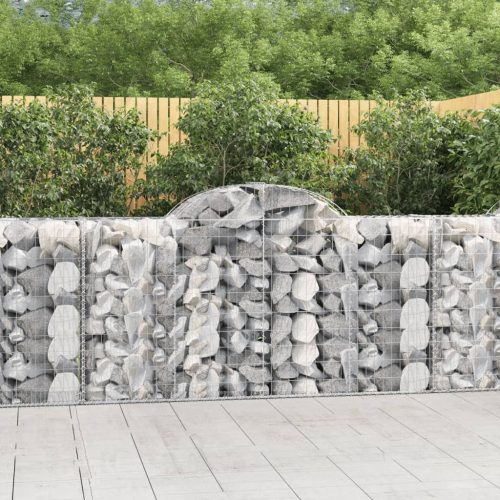 vidaXL 50 db íves horganyzott vas gabion kosár 200x50x100/120 cm