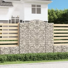   vidaXL 2 db íves horganyzott vas gabion kosár 200x50x200/220 cm