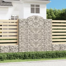   vidaXL 2 db íves horganyzott vas gabion kosár 200x50x220/240 cm