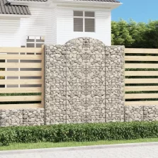   vidaXL 3 db íves horganyzott vas gabion kosár 200x50x220/240 cm