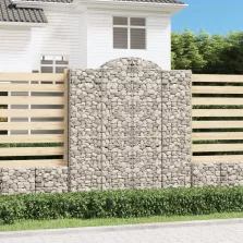   vidaXL 18 db íves horganyzott vas gabion kosár 200x50x220/240 cm