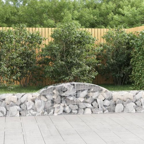 vidaXL 4 db íves horganyzott vas gabion kosár 300x30x40/60 cm