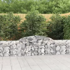   vidaXL 3 db íves horganyzott vas gabion kosár 300x30x60/80 cm