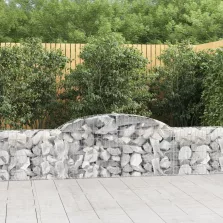   vidaXL 8 db íves horganyzott vas gabion kosár 300x30x60/80 cm