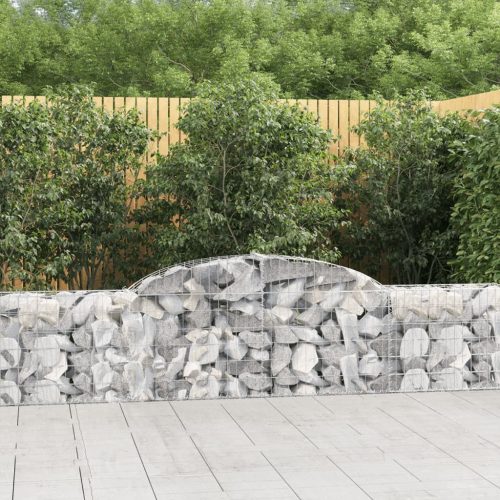 vidaXL 8 db íves horganyzott vas gabion kosár 300x30x60/80 cm