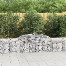   vidaXL 12 db íves horganyzott vas gabion kosár 300x30x60/80 cm