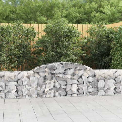 vidaXL 12 db íves horganyzott vas gabion kosár 300x30x60/80 cm