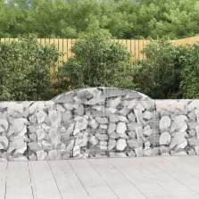   vidaXL 4 db íves horganyzott vas gabion kosár 300x30x80/100 cm