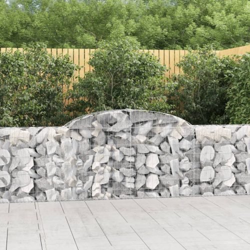 vidaXL 4 db íves horganyzott vas gabion kosár 300x30x80/100 cm