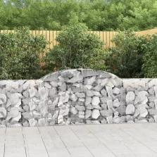   vidaXL 8 db íves horganyzott vas gabion kosár 300x30x80/100 cm